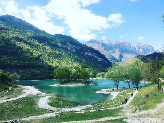 Turquoise waters of Lake Tenno