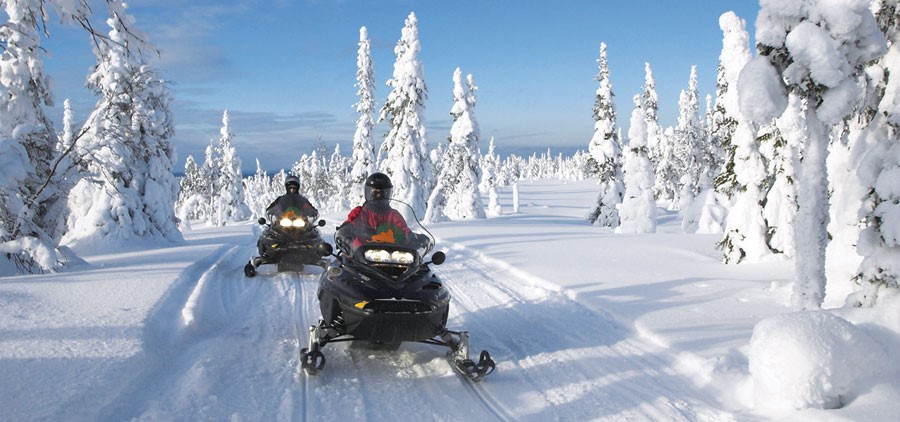 Snowmobiling on a Lapland Holiday