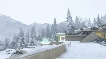 The Grand Hotel Belvedere in Wengen features a luxurious spa with panoramic views of the surrounding Swiss Alps, offering a serene and elegant alpine retreat.