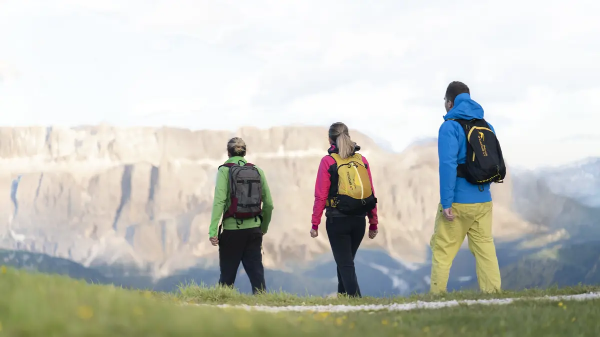 Walking through mountain paths  Ortisei 