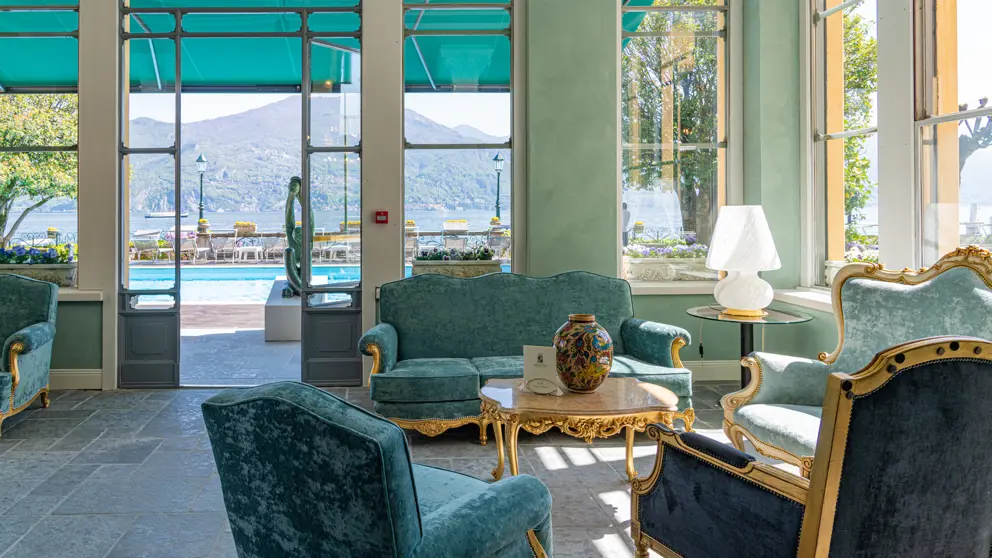 Grand Hotel Menaggio Lake Como Italy Lounge to Outside [2]