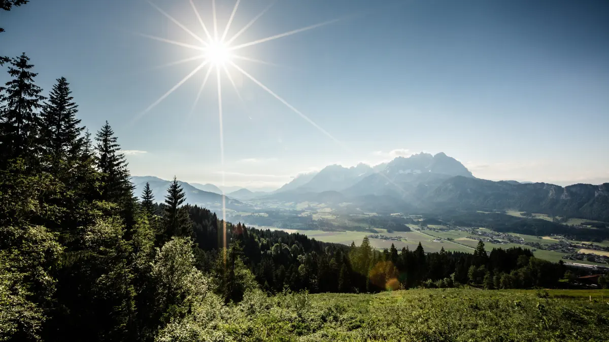 St.Johann View From Harschbichl Towards Wilder Kaiser