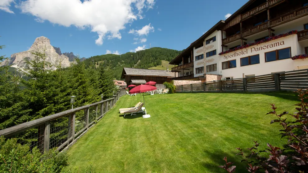 Italy, Dolomites, Corvara, Sporthotel Panorama, Garden [5]