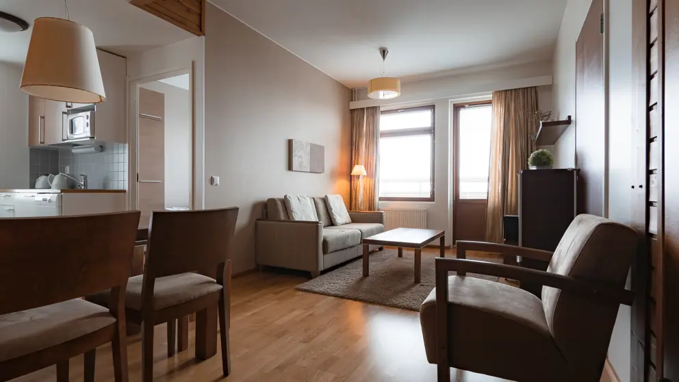 Ylläs Saaga Apartments Yllas Two Bedroom Lounge And Kitchen