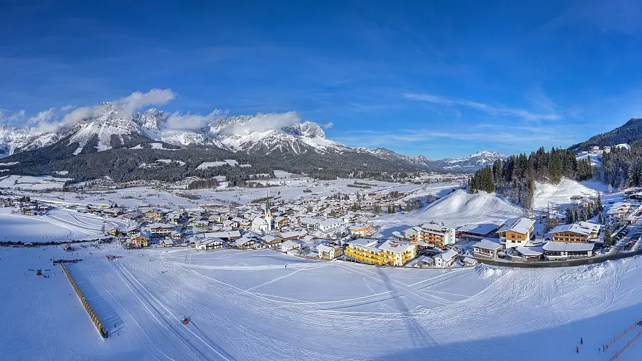 Winter Panorama Village Ski Welt Wilder Kaiser Brixental Area Simon Oberleitner
