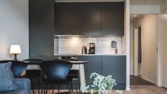 Typical dining area and kitchenette