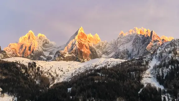 Chamonix France Mountain Sunset