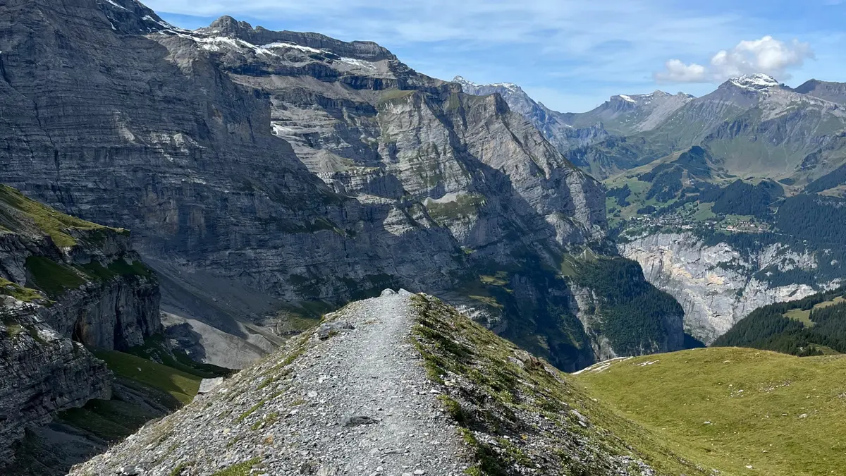 Wengen walking on Glacial Moraine Wengernalp