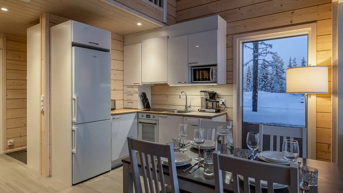 Miilu Northern Lights Cabins Yllas Typical Kitchen Diner 2