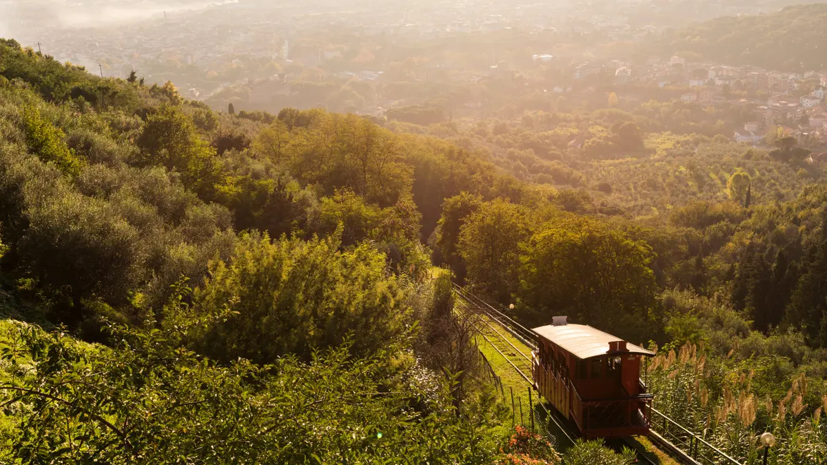 Montecatini Alto funicular at dusk, Italy Holidays, Tuscany