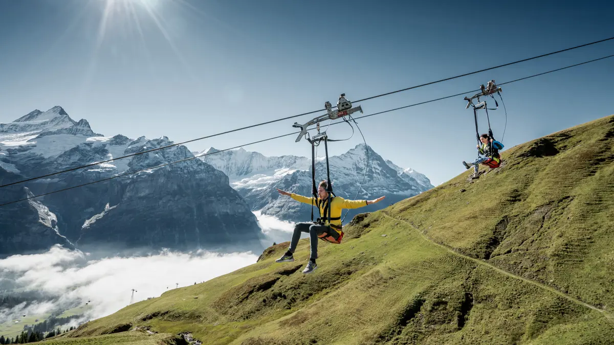 Grindelwald First Flyer Zip Line (Copyright: Jungfraubahnen)