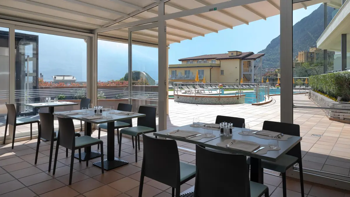 Hotel Royal Village Limone Lake Garda Restaurant and patio