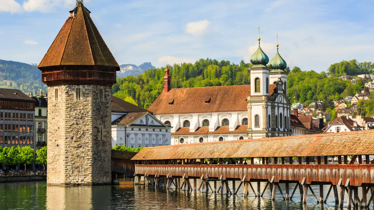 Chapel Bridge Water Tower Lucerne Switzerland