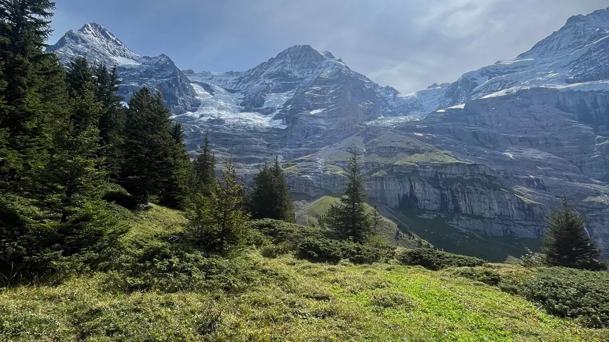 Wengen mountain and glacier view
