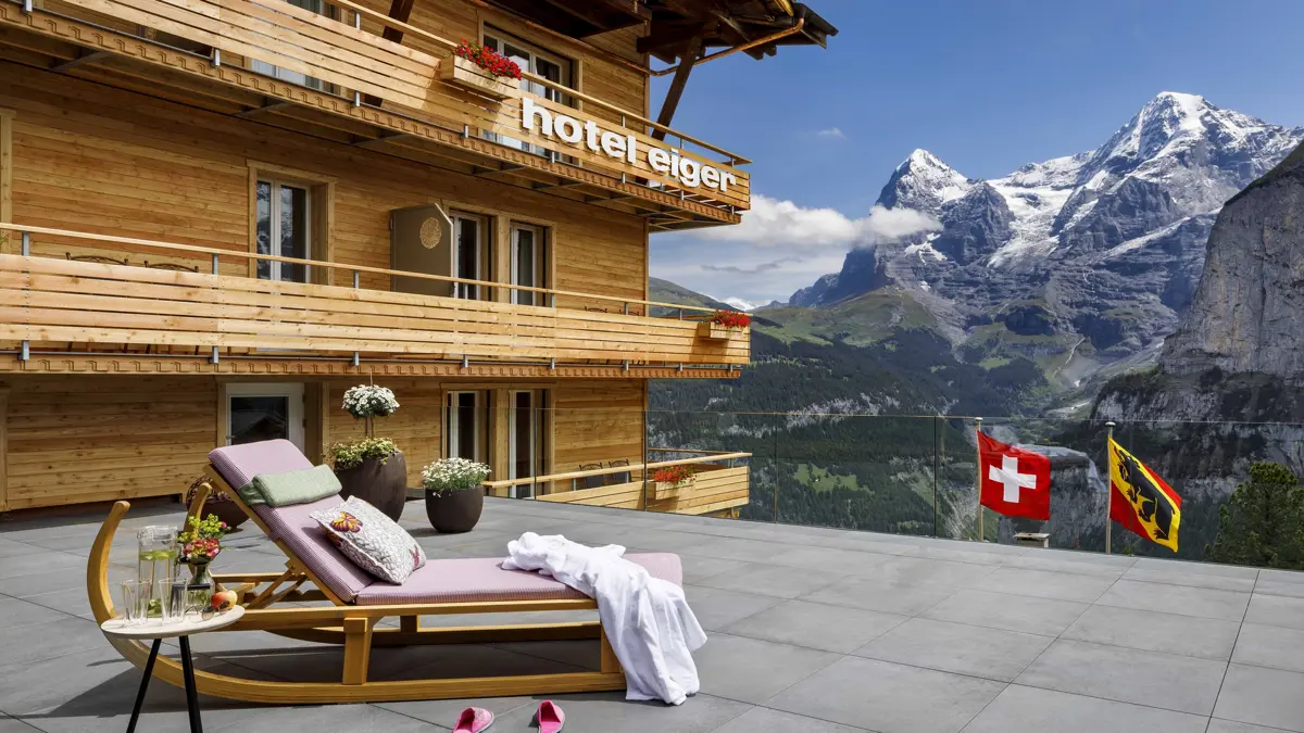 Hotel Eiger Mürren Wellness Terrasse