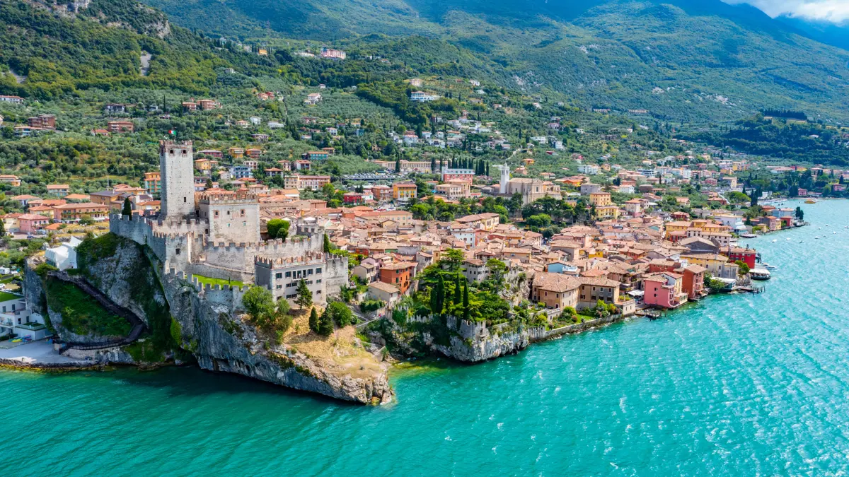 Malcesine, Lake Garda, Lakeside View With Scaligero Castle