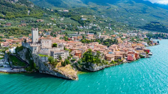Malcesine, Lake Garda, Lakeside View With Scaligero Castle