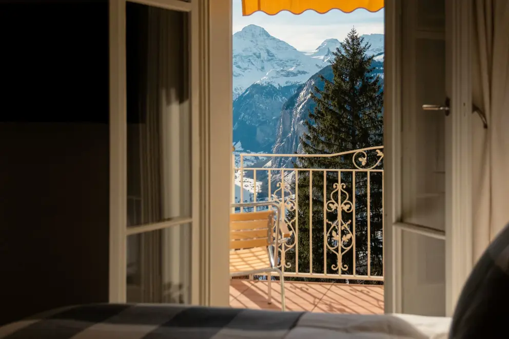 Grand Hotel Belvedere Wengen Switzerland Deluxe Room Balcony  [8]