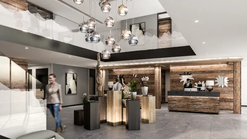 Walliserhof Grand Hotel Spa Saas Fee Artist Impression Lobby