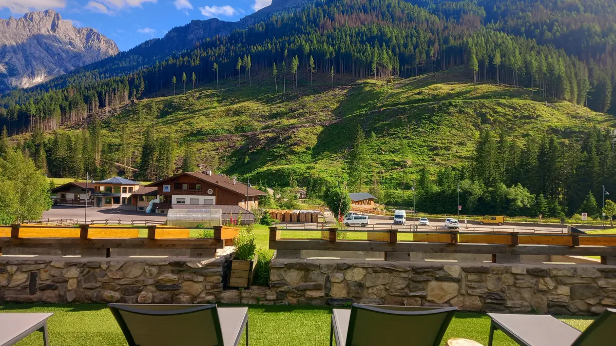Hotel La Perla Canazei Spa Loungers With Mountain View