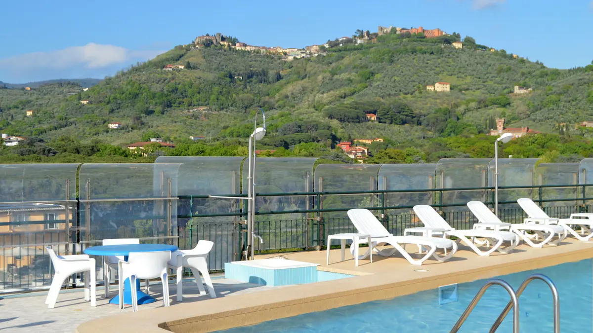 Hotel Ambasciatori Palace Montecatini Rooftop Pool With View Of Tuscan Hills