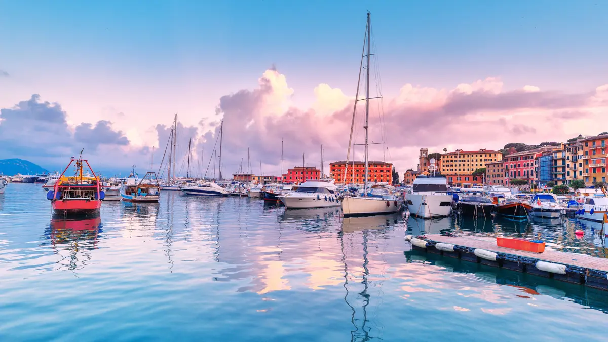Boats on Santa Margherita Harbour, Liguria, Summer Holidays in Italy, Portofino