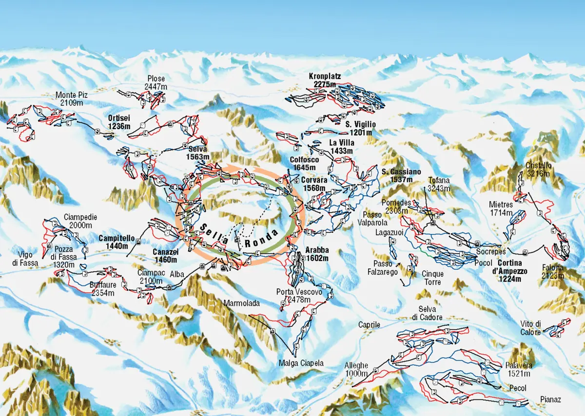 Dolomites Pistemap M18