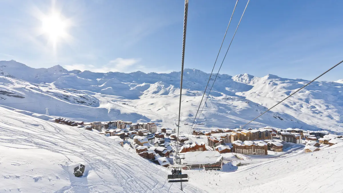 Val Thorens Three Valleys Ski Area Resort And Chairlift