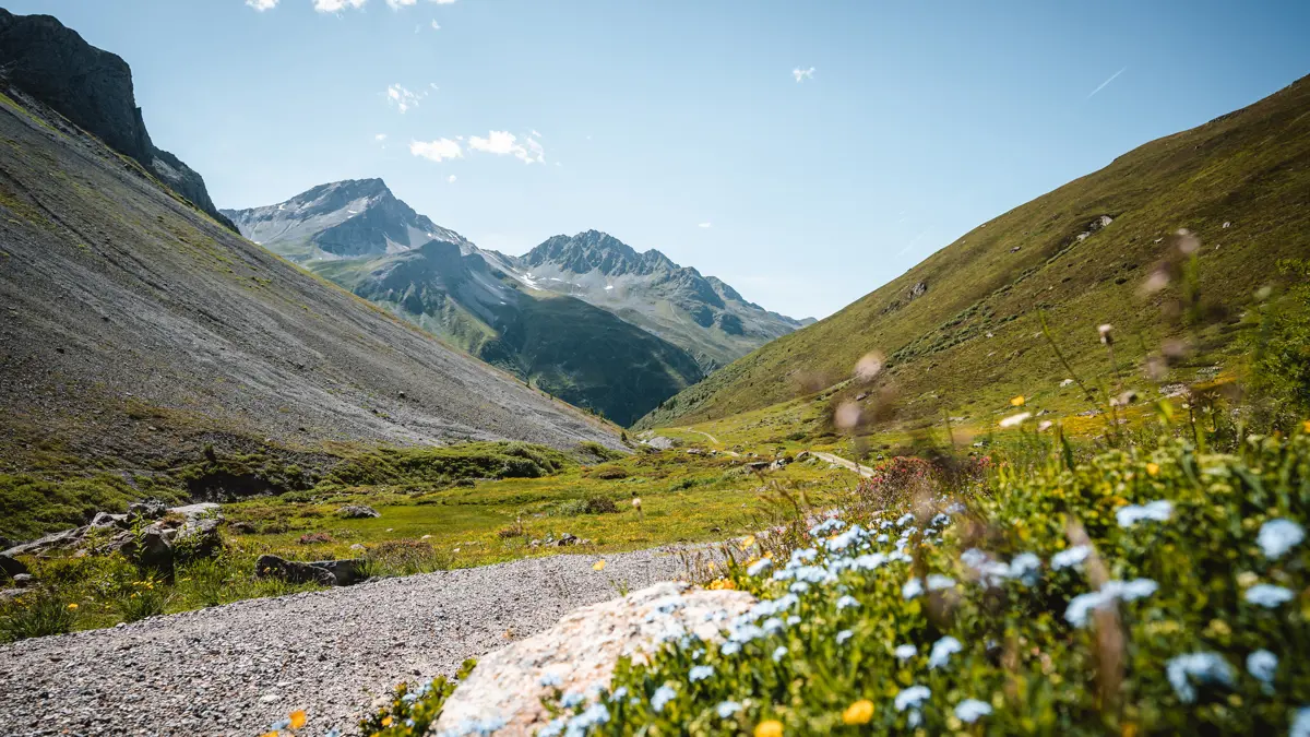 Davos sertig valley hike in the mountains