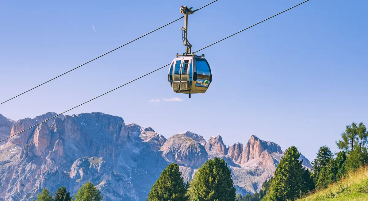 Gondolas Canazei, Dolomites, Italy