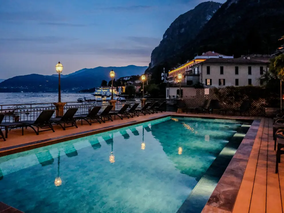 Hotel Bellavista, Menaggio, Lake Como, Pool at Night [3]