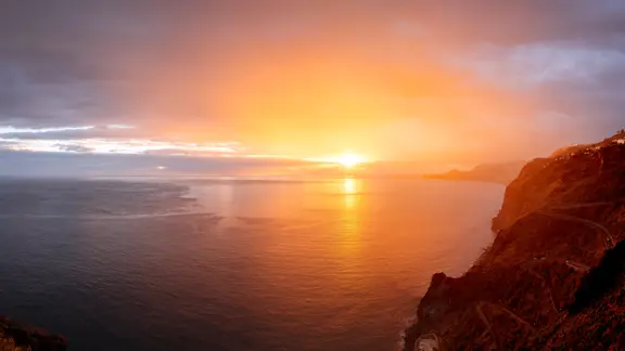 Canico Madeira Sunset And The Coastal Cliffs