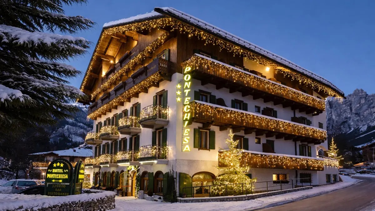 Hotel Pontechiesa Cortina External Winter