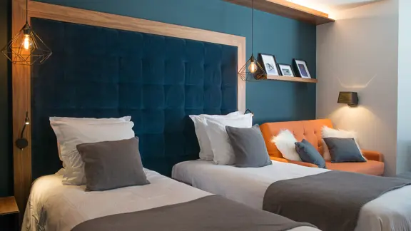 Double village view bedroom