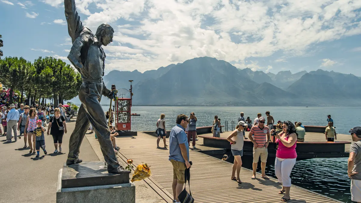 Montreux Freddie Mercury Statue On Lakeside Promenade Copyright Switzerland Tourism Markus Buehler Rasom