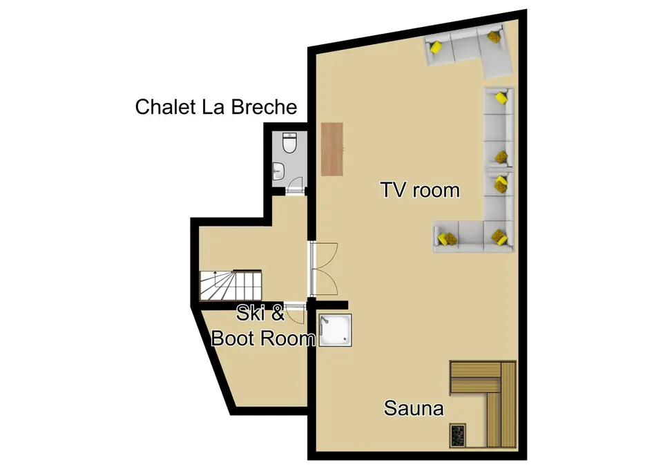 Chalet La Breche Alpe d'Heuz Floor Plan Lower Ground Floor