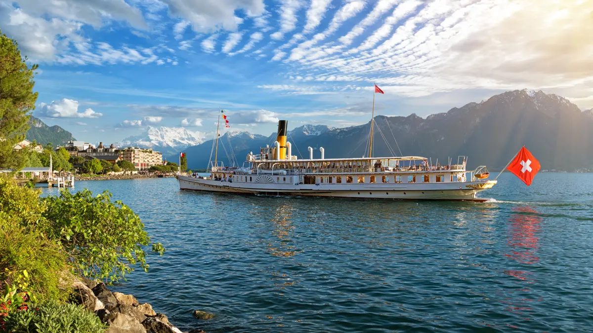 Montreux boat on lake Geneva 