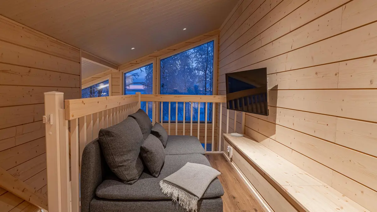 Miilu Northern Lights Cabins Yllas Typical Mezzanine Seating Area 2
