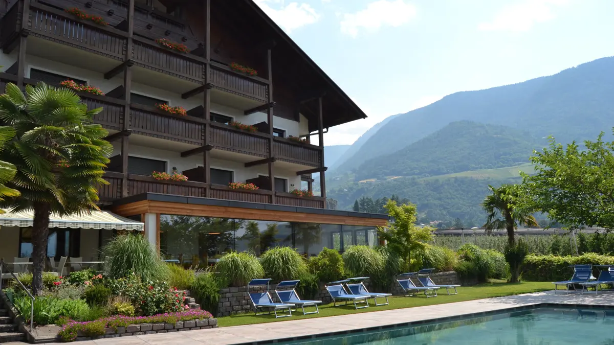 Hotel Salgart Merano Pool With Mountain Views