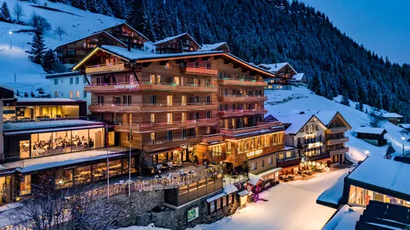 Hotel Eiger Murren Exterior Evening Winter