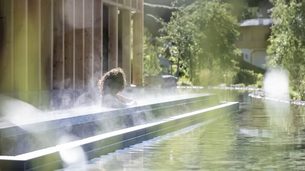 Italy, Dolomites, Ortisei, Adler Spa Resort, Outdoor Pool [5]