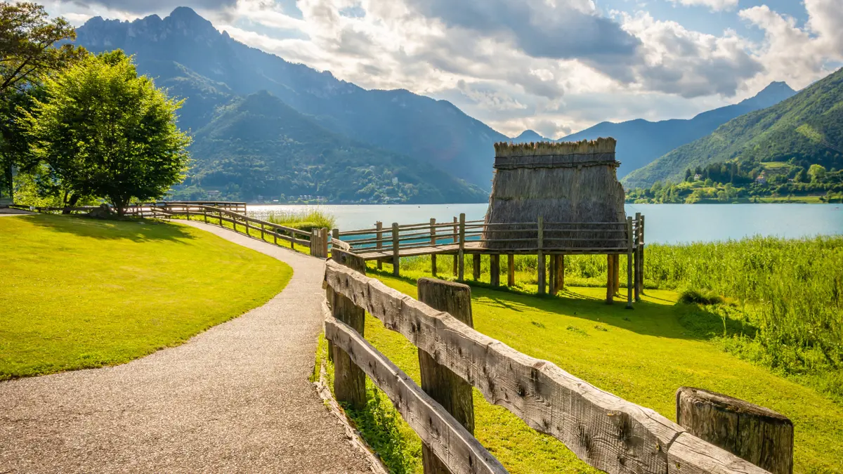 Lake Ledro Historic Pile Dwelling In Molina Di Ledro