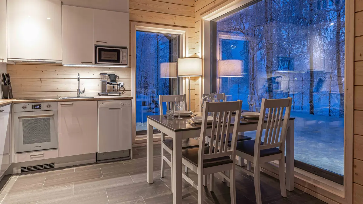 Miilu Northern Lights Cabins Yllas Typical Kitchen Diner 4