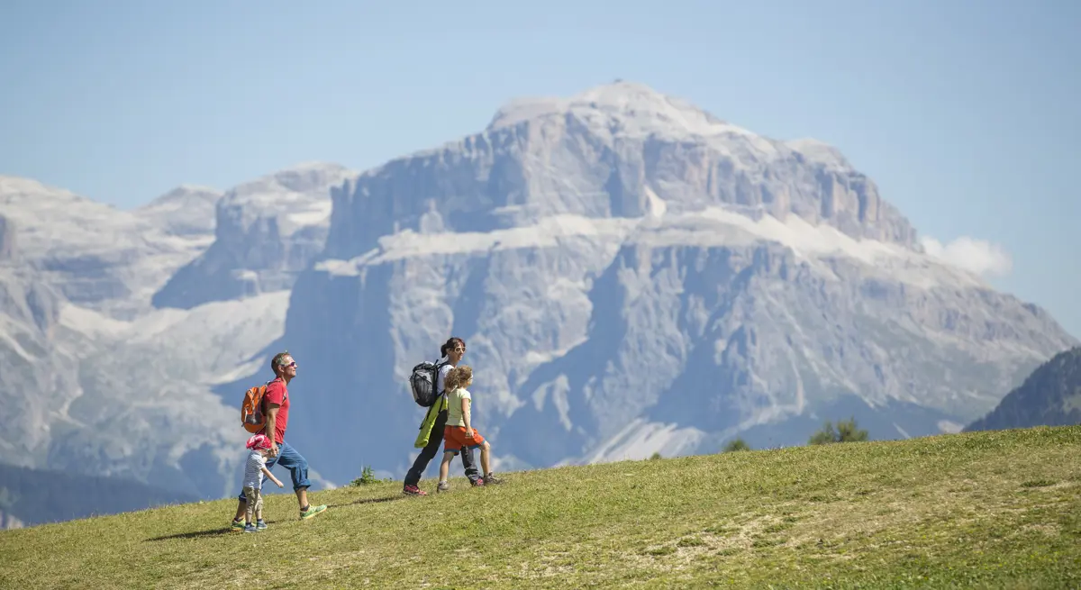 Val Di Fassa, Dolomites, Young Family on Mountain Walk, copyright: Federico Modica