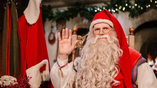 Santa Breaks Waving Grotto