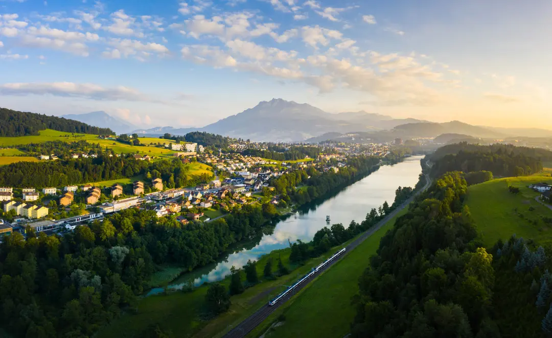 Lake Rot Near Lucerne With Mount Pilatus In The Background ©Elmar Bossard/Luzern Tourismus
