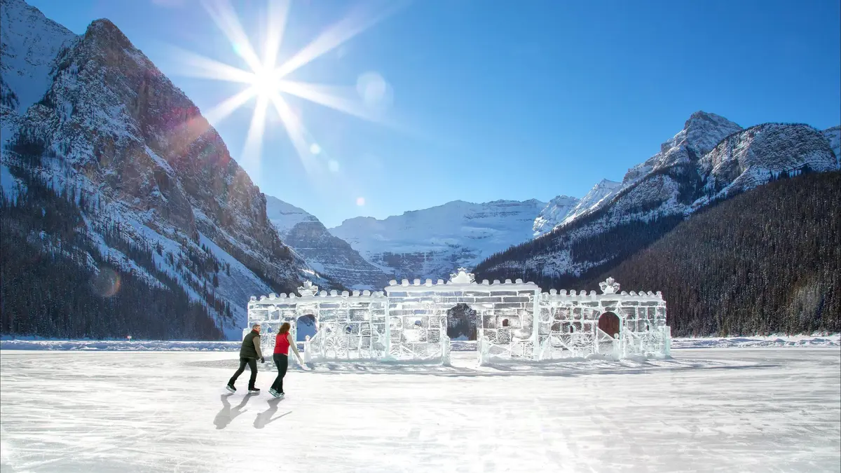 Ice Skating on Lake Louise