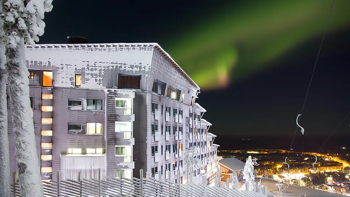 Panorama Hotel Levi Exterior Nothern Lights