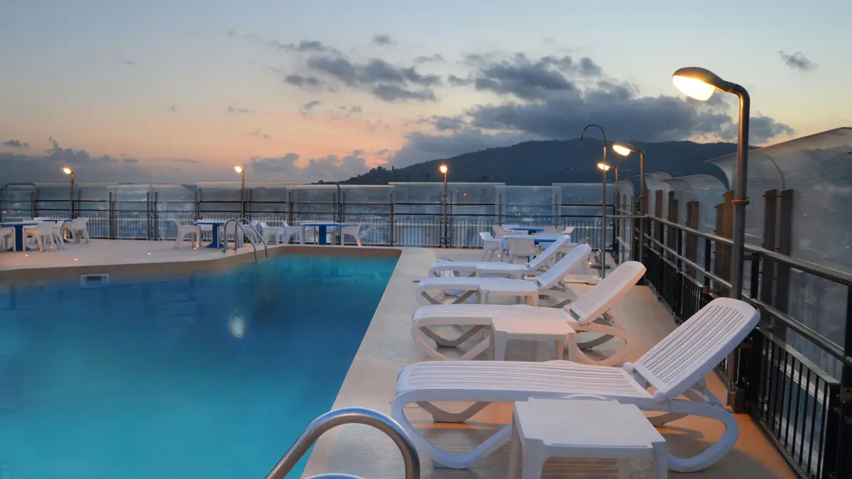 Hotel Ambasciatori Palace Montecatini Pool In The Evening
