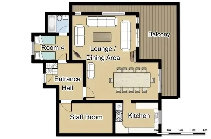 Chalet Cedre Blanc Tignes Ground Floor Floorplan